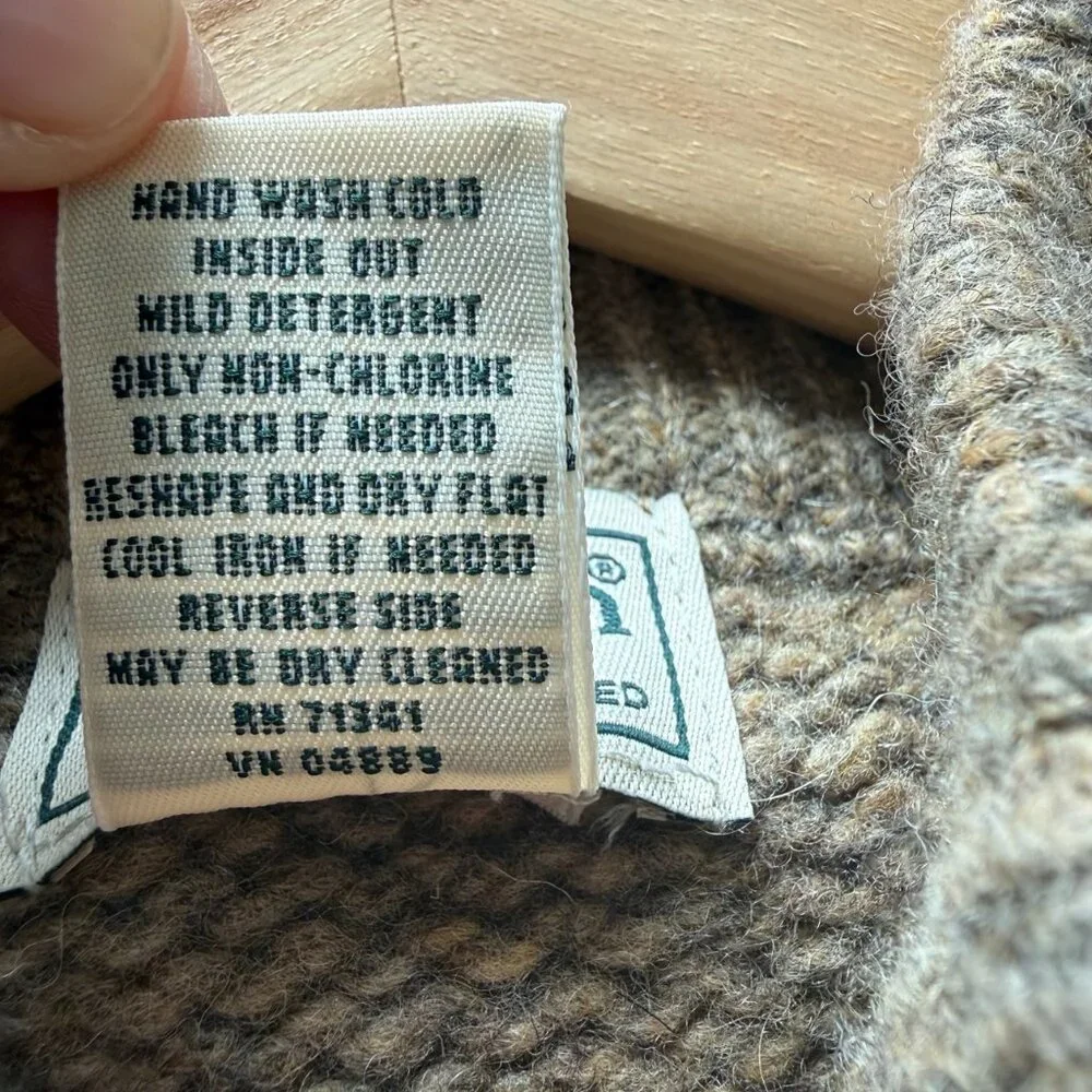 L.L. Bean Lambswool 1/4 Button Sweater - Picture 4 of 8